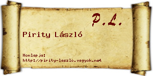 Pirity László névjegykártya